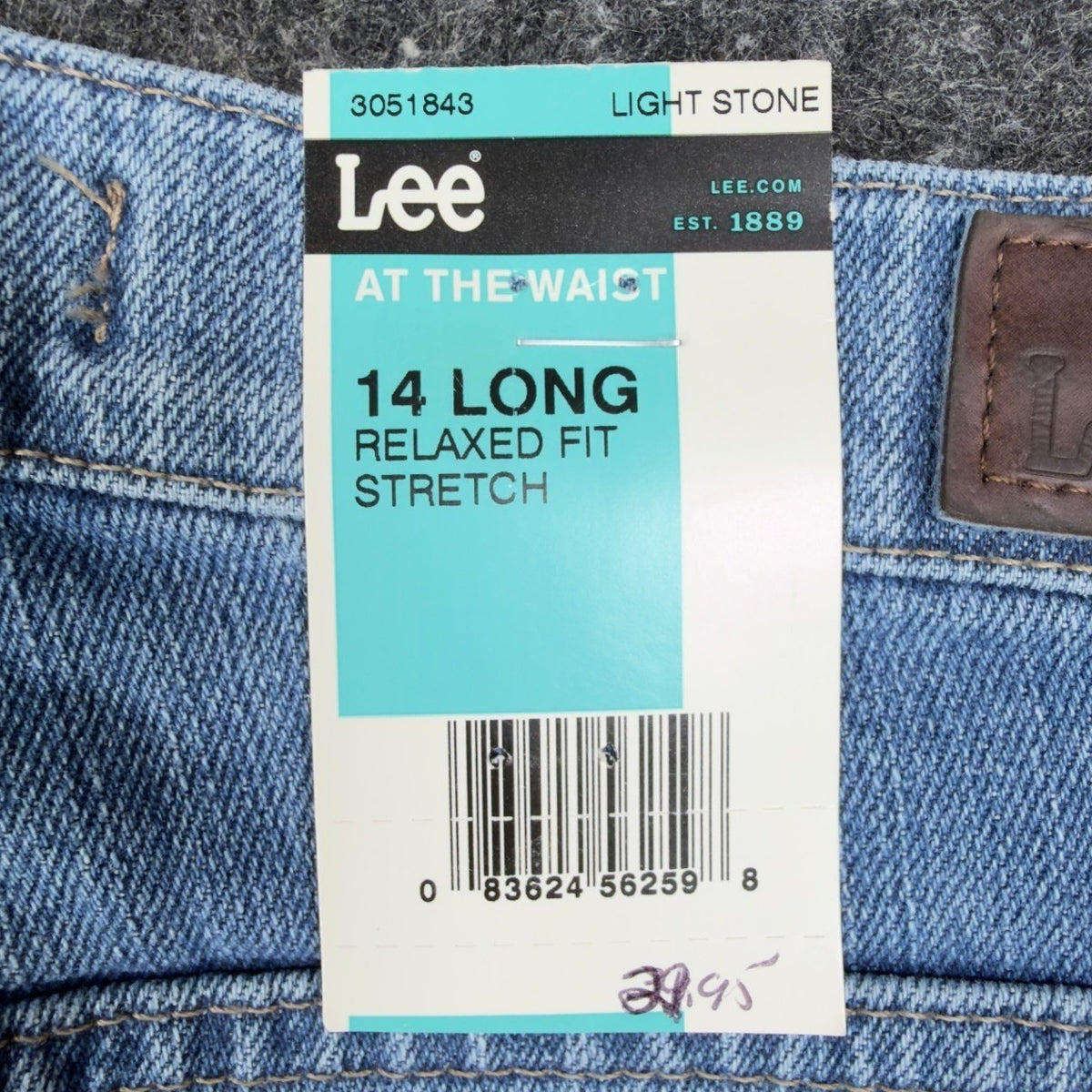 Lee Relaxed Fit Straight Leg Jeans Womens 14 Long Light Stone Denim NWT - take2supply
