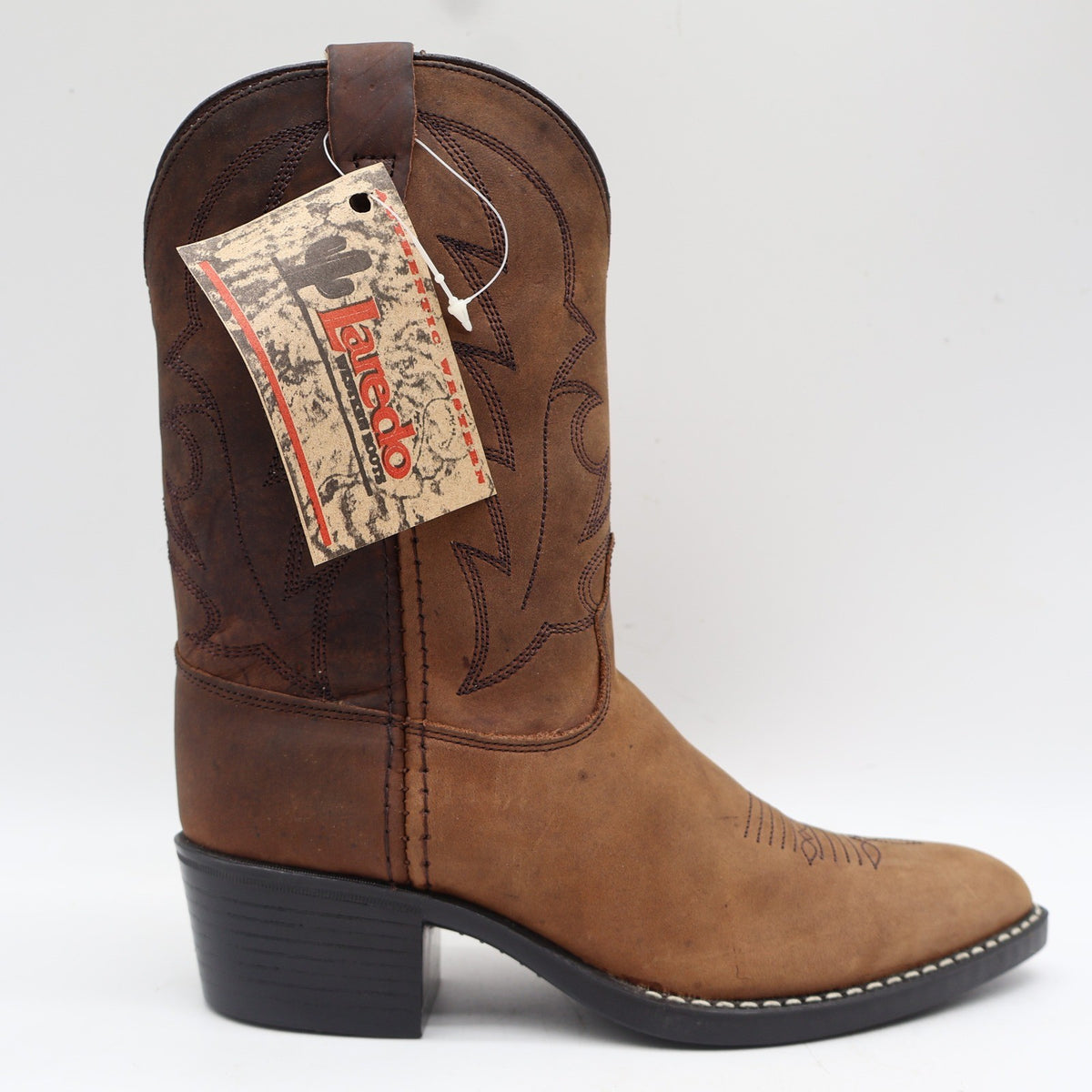 Laredo Western Boots Youth 2 D Tan Distressed Leather Cowboy Boots 28-2240 NIB - take2supply
