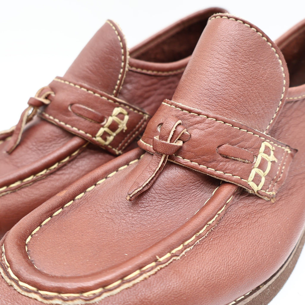 Wrangler Loafers Mens 8 M Vintage Brown Leather Deadstock Moccasin Toe 96-5527 - take2supply