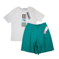 That's Me! Vintage 90s Nautical Short Set Womens M 9/10 Teal Green Deadstock NWT - take2supply