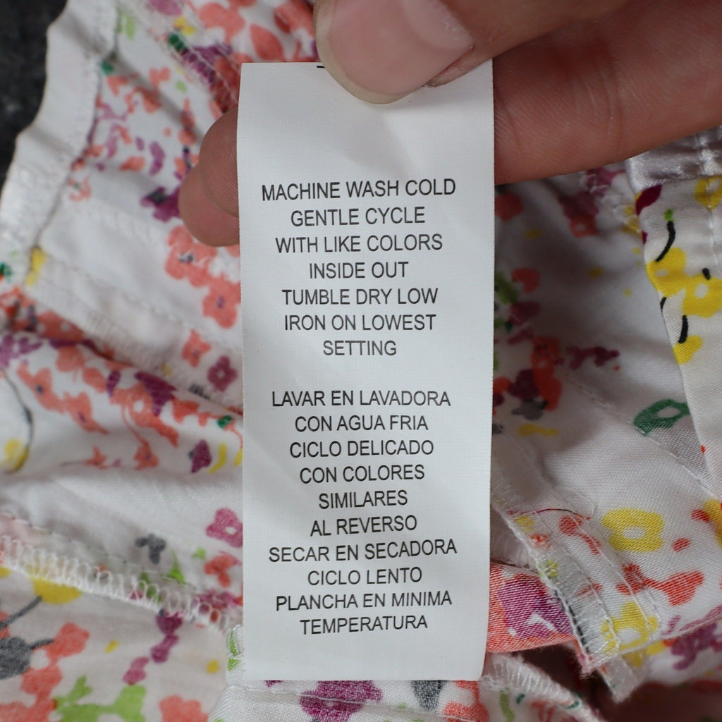 XOXO Halter Top Womens Medium Y2K White Floral Cotton Pleated Smocked NWT - take2supply