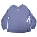Erin London Top Womens XL Blue Rhinestone Balloon Sleeve French Terry New 15223 - take2supply