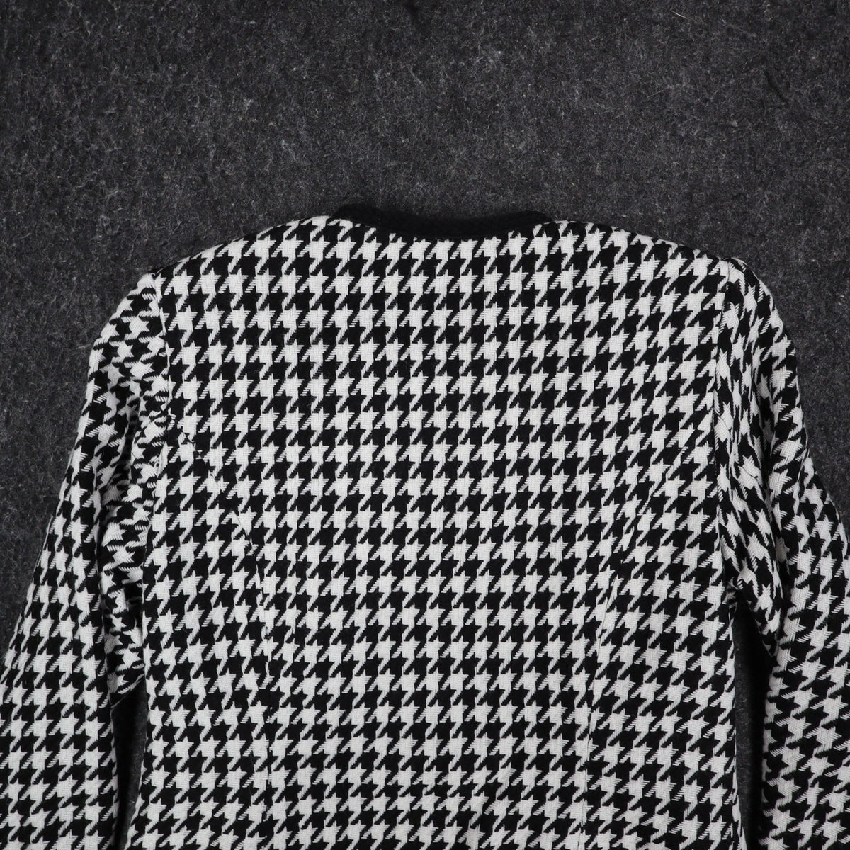 Larry Levine Houndstooth Jacket Womens Size S Black Cream Zip Pockets NWT - take2supply