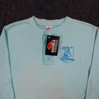 Buffalo Shirts Henley M Mens Aqua Blue Long Sleeve Skier Graphic Waffle Knit NWT - take2supply