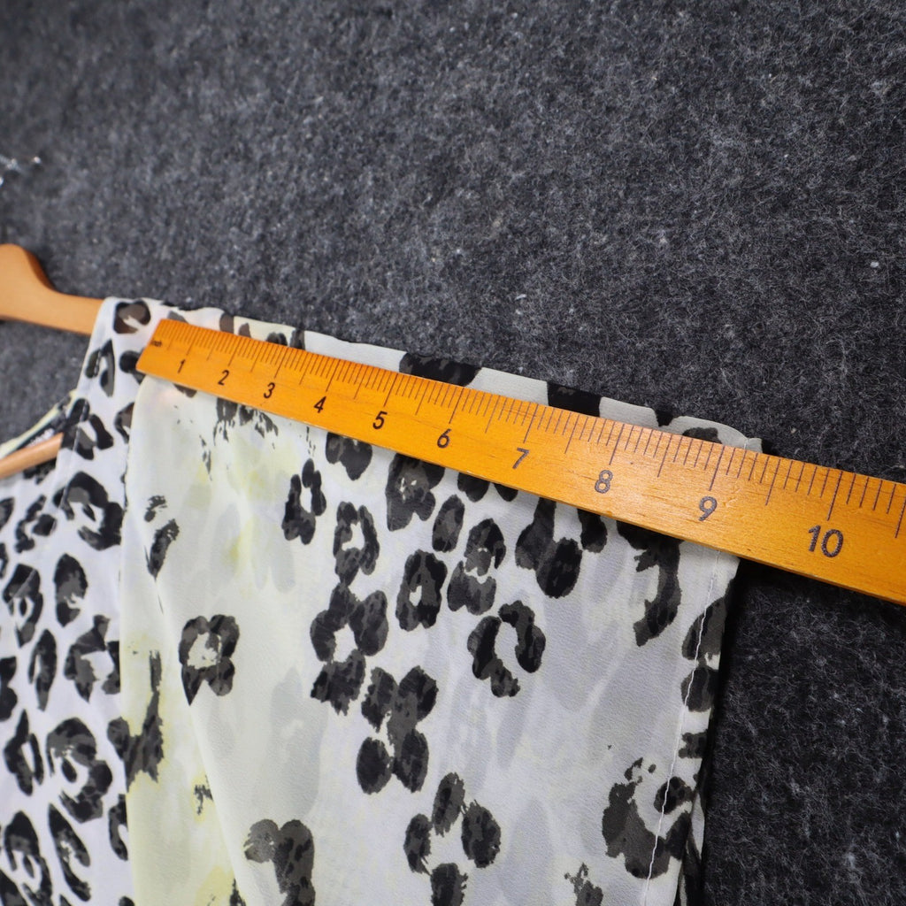 mymichelle Leopard Print Blouse Womens XL Sheer Chiffon Dolman Sleeve Top New - take2supply