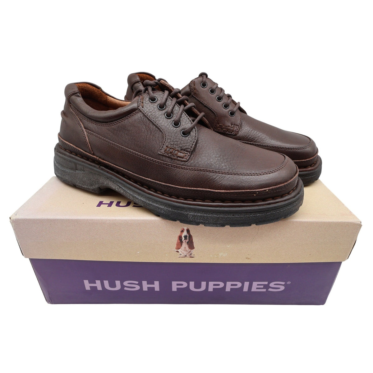 Hush Puppies Summit Persimmon Mens 8.5 Brown Leather Casual Oxford Shoes 14191 - take2supply