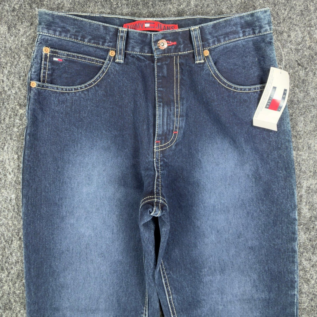 Tommy Jeans Freedom Fit Straight Leg Jeans Boys 18 Blue Cotton NWT Y2K - take2supply