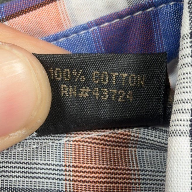 Cotton Traders Plaid Short Sleeve Button Down Men XL Royal Cotton New - take2supply