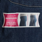 Lee Bermuda Shorts Women 6 M Classic Fit Carolina Blue Denim Stretch Belted NWT - take2supply