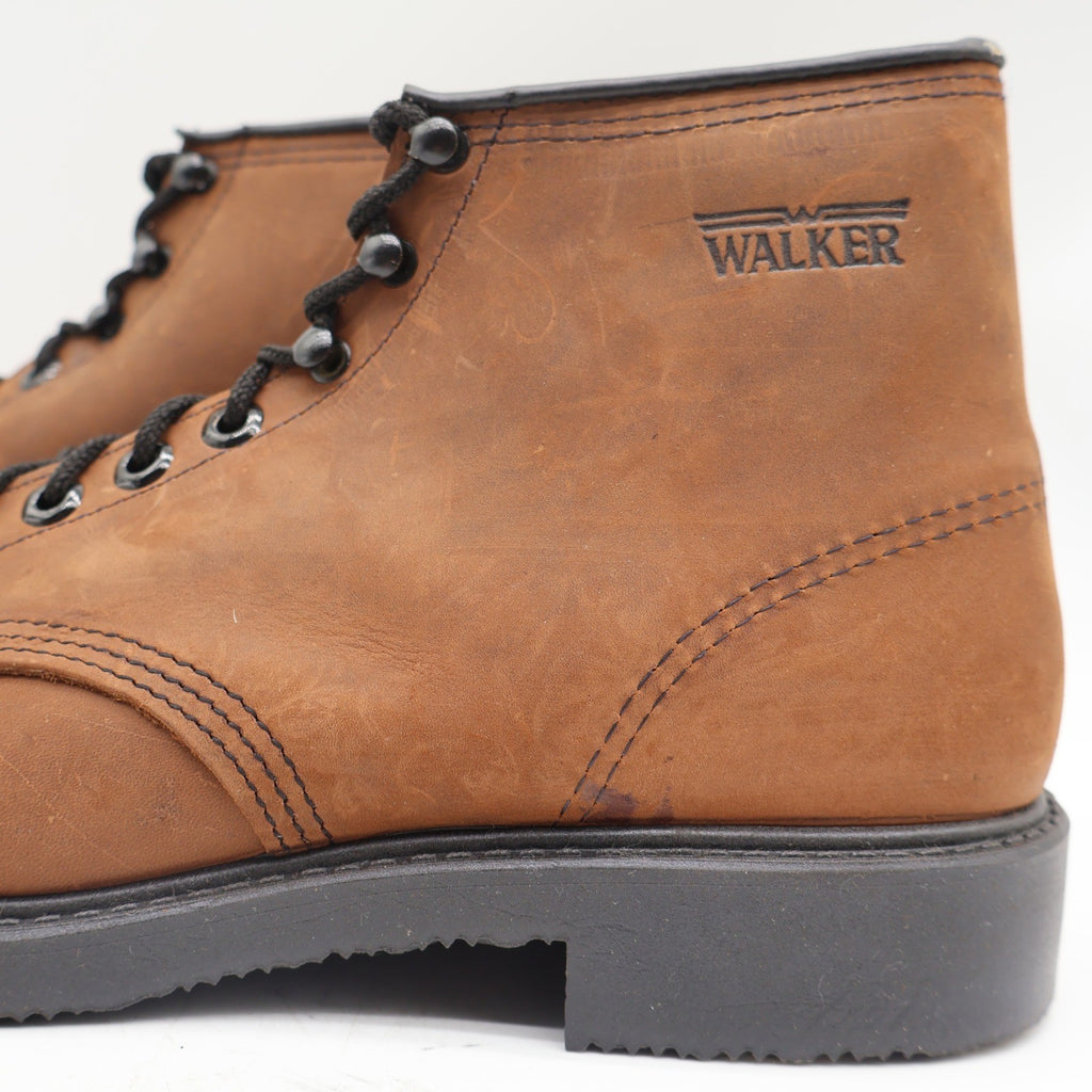 Walker Work Boots Mens 10 D Vintage Made in USA Brown Leather Lace Up 685 NEW - take2supply