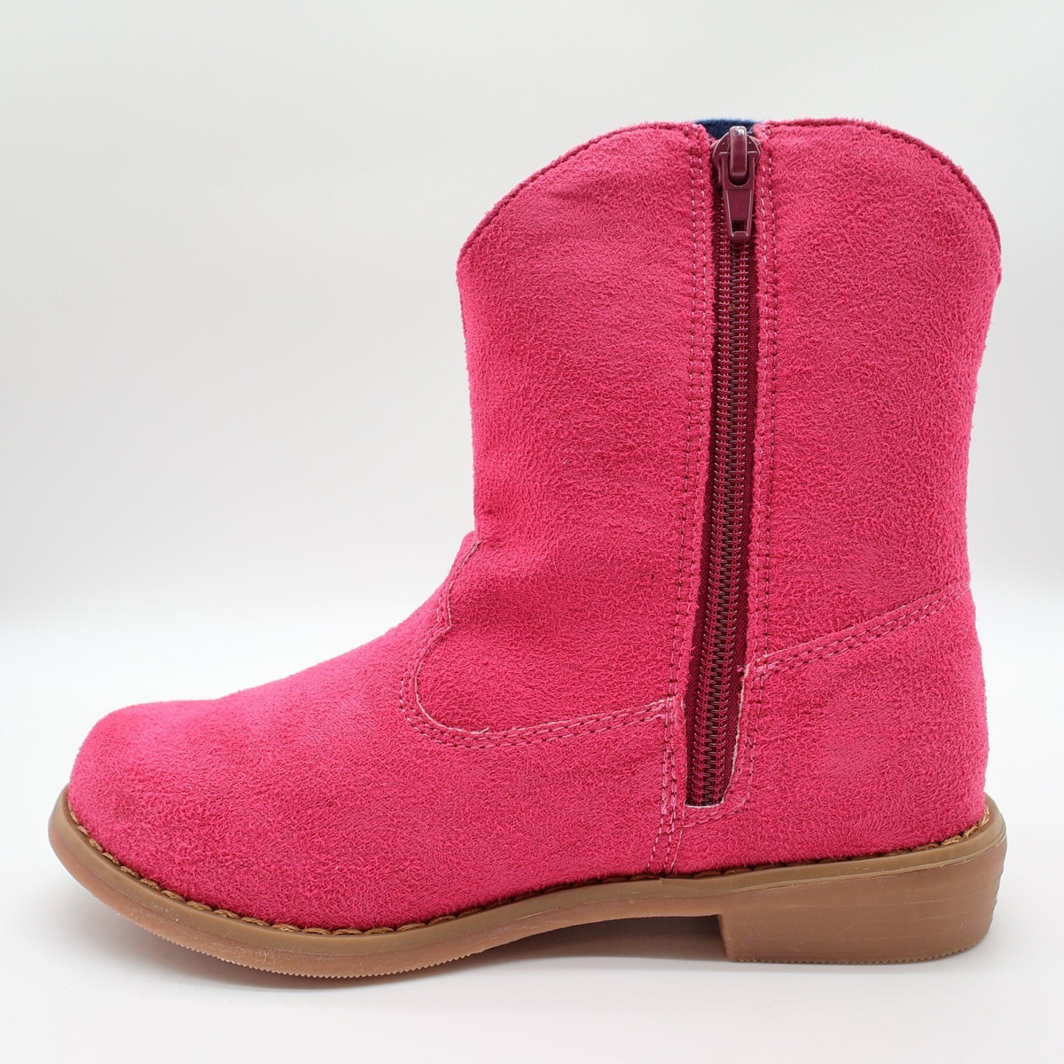 L'Amour Cowboy Boots Kids Size 1 Fuchsia Pink Faux Suede Rhinestone Studs V8400 - take2supply