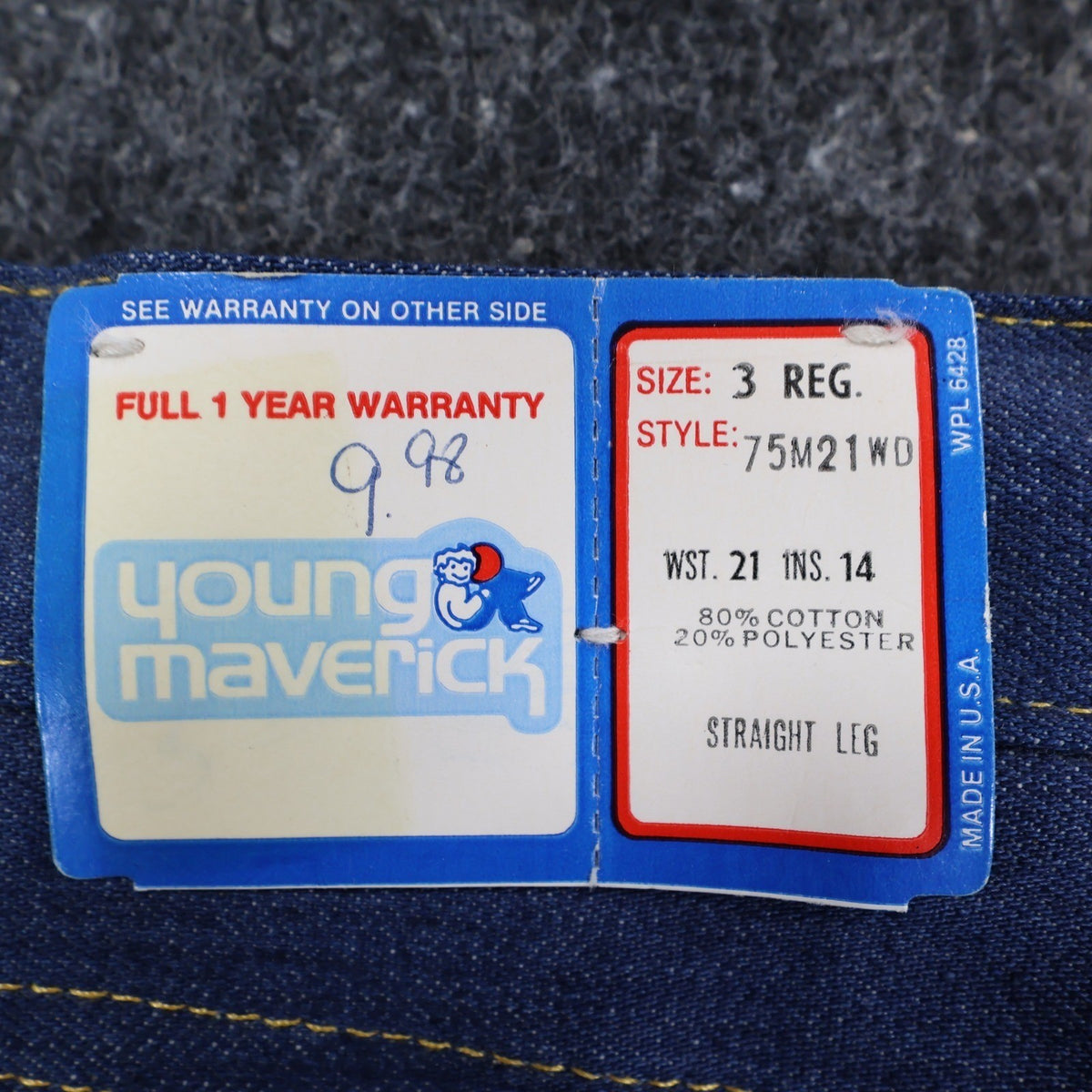 Young Maverick Vintage 70s Straight Leg Jeans Boys 3 Blue Denim NWT USA - take2supply
