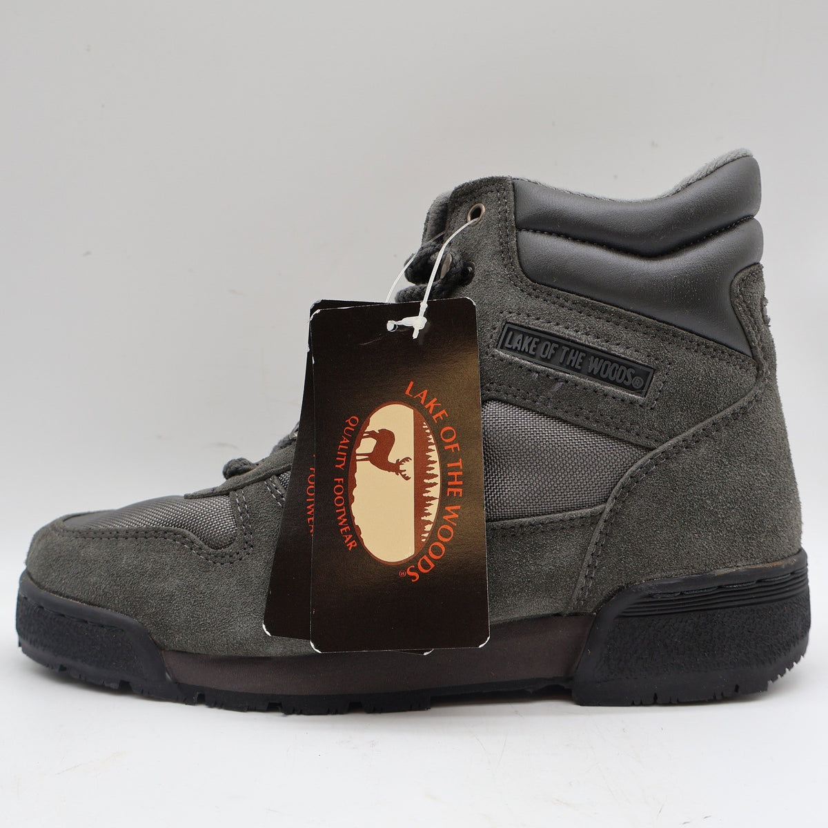 Lake Of The Woods 7000 Hiking Boots Mens 7M Vintage Deadstock Gray Leather Korea - take2supply