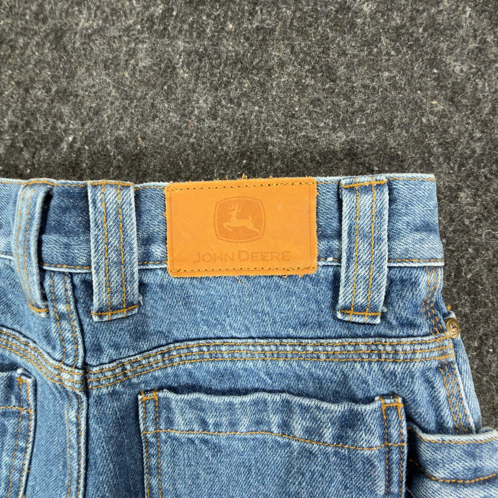 John Deere Y2K Carpenter Denim Shorts Boys 8 Stone Wash NWT Rugged Workwear - take2supply