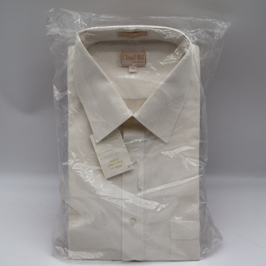 Chapel Hill Dress Shirt Mens 17 34/35 Vintage White Expanding Collar Deadstock - take2supply