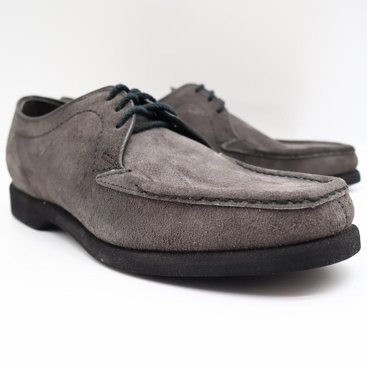 Crestline Oxford Shoes Mens 7 D Vintage Gray Suede Moc Toe Deadstock USA - take2supply