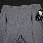 Southern Lady Pants Womens 12 Navy White Gingham Cotton Stretch Side Zip NOS - take2supply