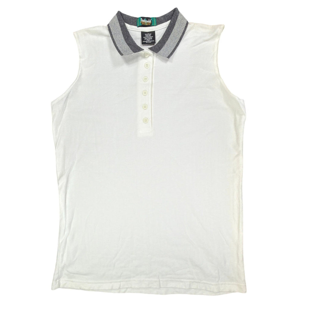 Dunbrooke Vintage Sleeveless Polo Shirt Women Large White Cotton New - take2supply