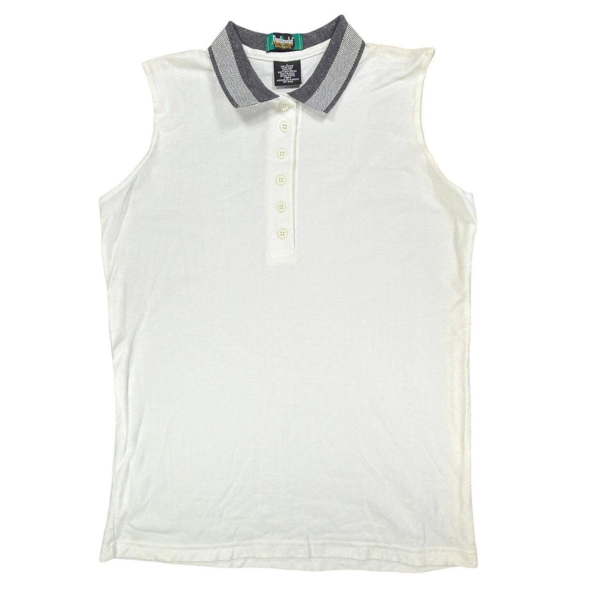 Dunbrooke Vintage Sleeveless Polo Shirt Women Large White Cotton New - take2supply