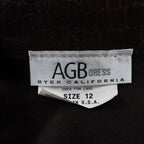 AGB Byer California Skirt Suit Set 12 Brown Crocodile Embossed Zip Jacket Skirt - take2supply