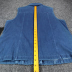 Links Denim Vest Womens XL Blue Stretch Button Front Sleeveless Jean Jacket NEW - take2supply