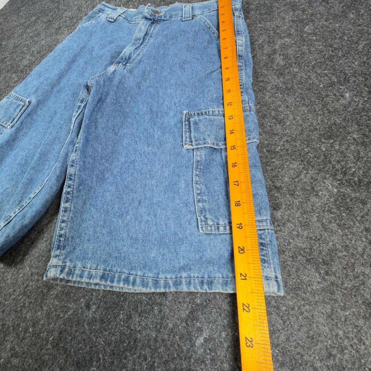 Lee Pipes Vintage 90s Skater Cargo Shorts Boys M Blue Denim NOS Deadstock USA - take2supply