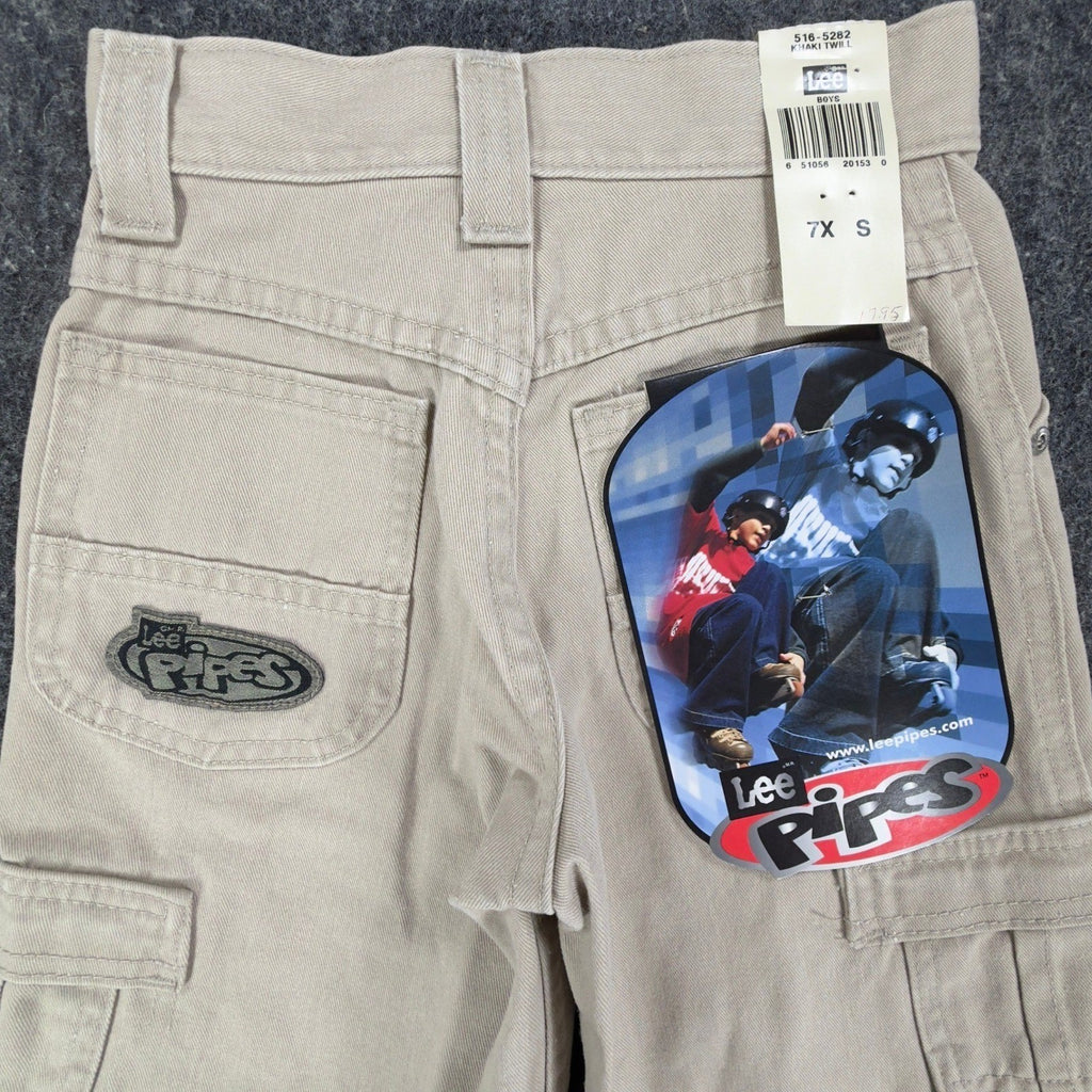 Close-up of the back of khaki Lee Pipes cargo shorts