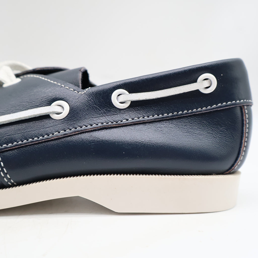 Webbs Boat Shoes Kids Size 2 C Vintage 80s Navy Leather Made in USA Deadstock - take2supply