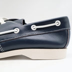 Webbs Boat Shoes Kids Size 2 C Vintage 80s Navy Leather Made in USA Deadstock - take2supply