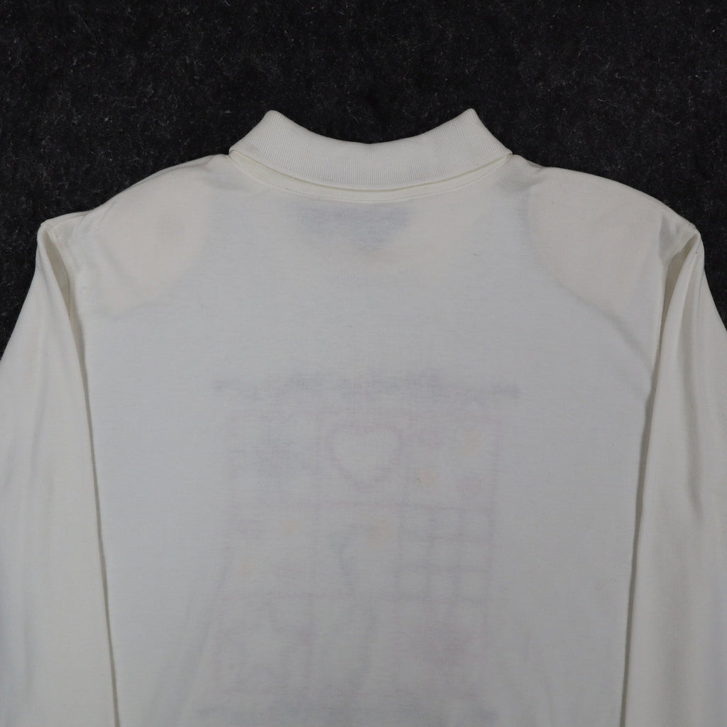 Donnkenny Classics Polo Shirt Womens M Vintage 90s White Embroidered Cat NWT - take2supply