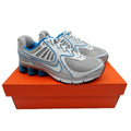 Nike Shox Qualify+ Womens 7 Silver Blue Running Shoes 396658-002 Y2K Style - take2supply