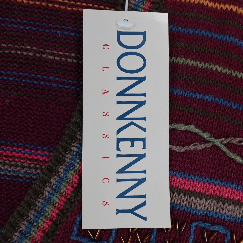 Donnkenny Sweater Vest Womens Medium Vintage 90s Burgundy Beaded Ramie Cotton - take2supply