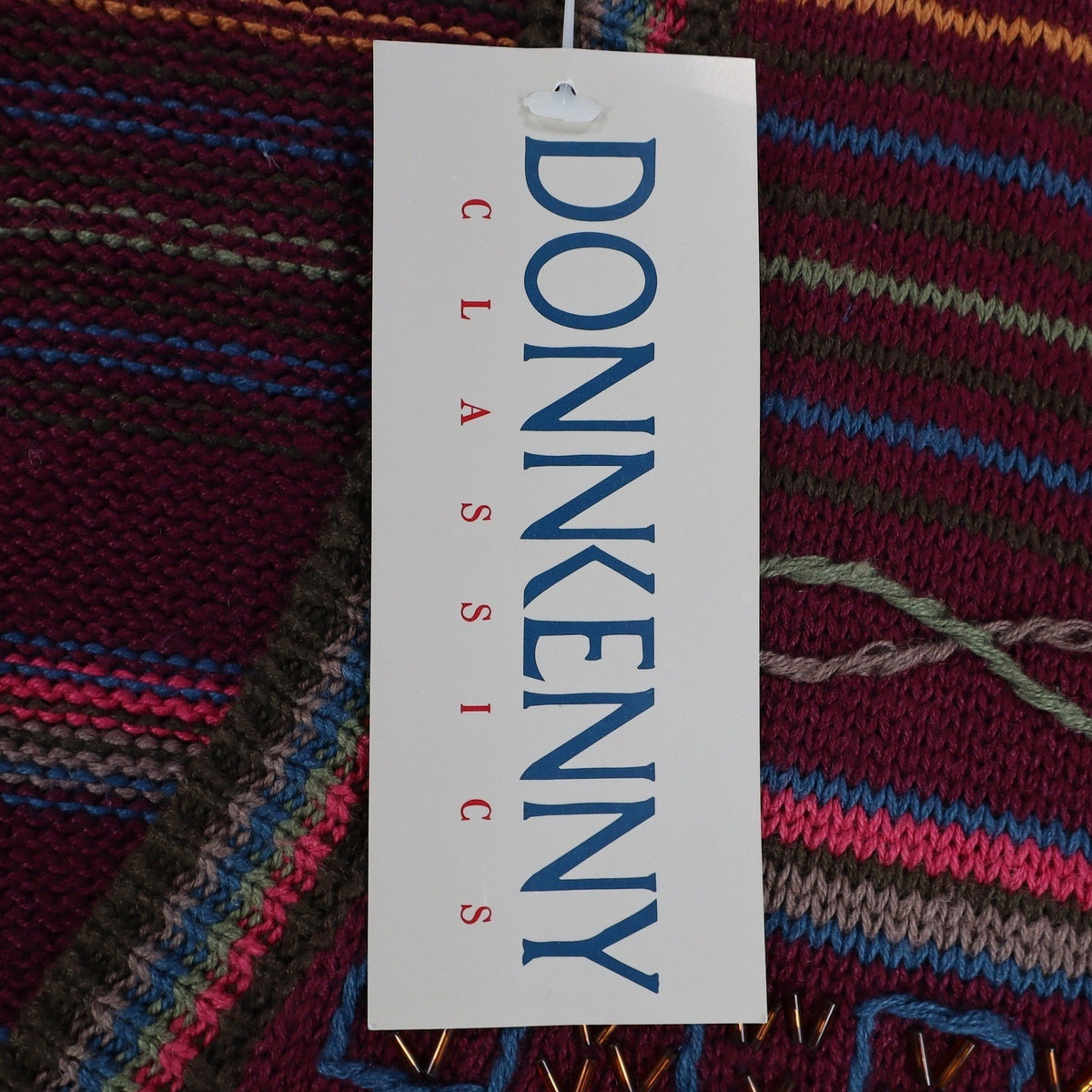 Donnkenny Sweater Vest Womens Medium Vintage 90s Burgundy Beaded Ramie Cotton - take2supply