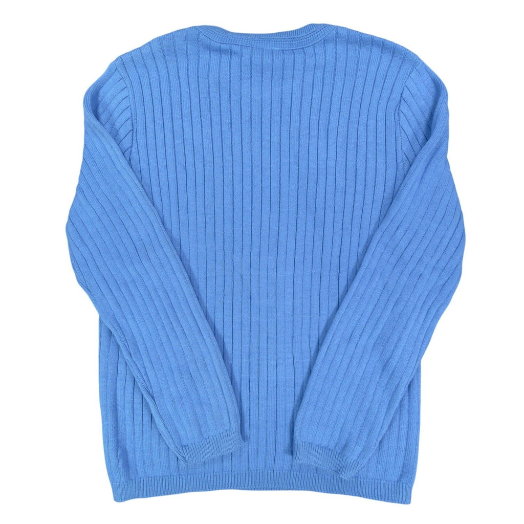 Excelsior Vintage 90s Ribbed Knit Sweater Mens Medium Blue Cotton Excellent - take2supply