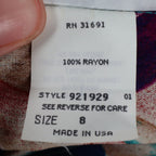 Xtrovert by Donnkenny Skirt Womens 8 Vintage 90s Rayon Tropical Floral Midi USA - take2supply