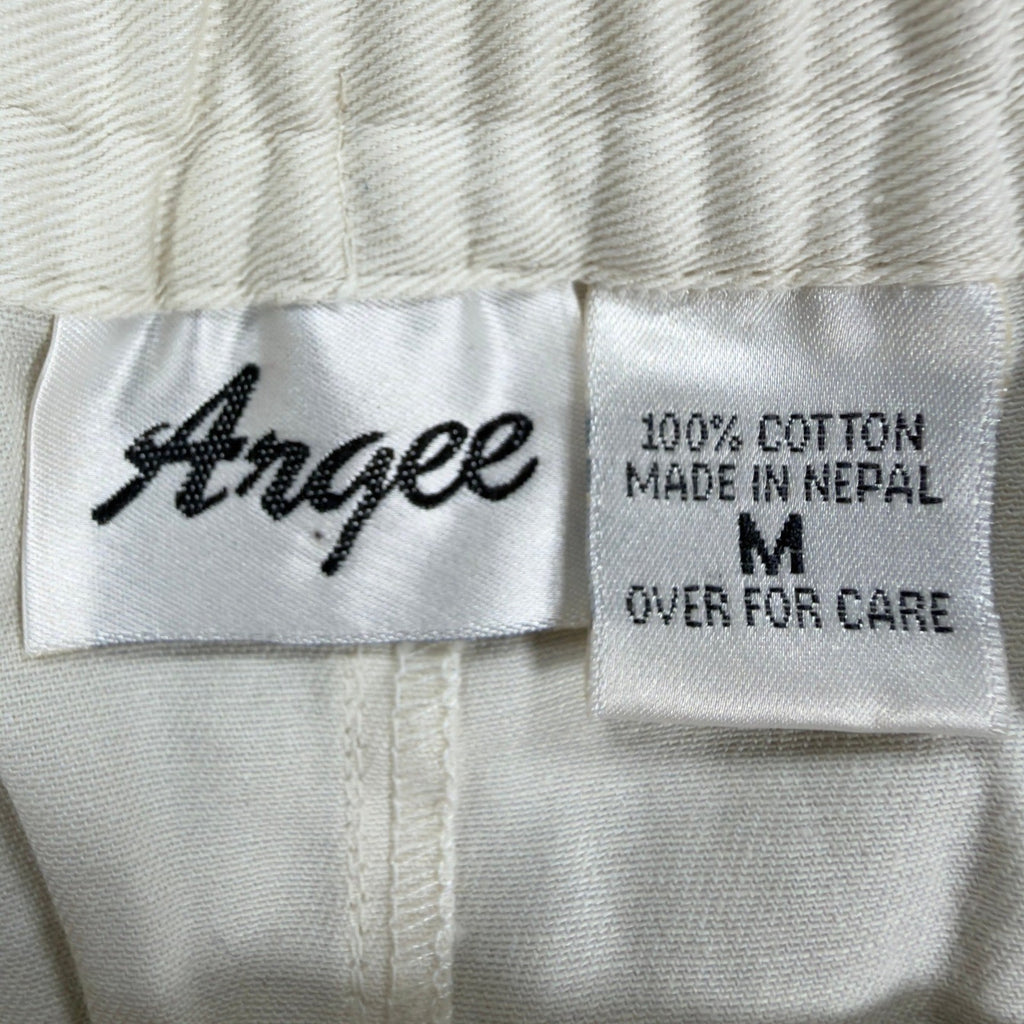 Argee Vintage 90s Cargo Shorts Womens M Ivory Cotton Deadstock NWT - take2supply