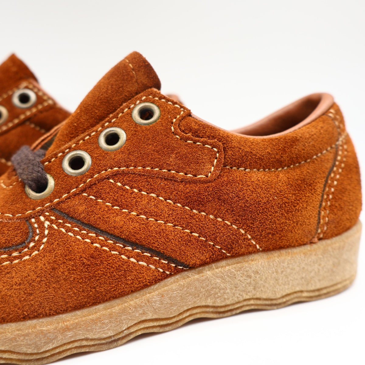 Walker Shoes Oxford Kids 11.5D Vintage Brown Suede Crepe Sole Deadstock 2646 - take2supply