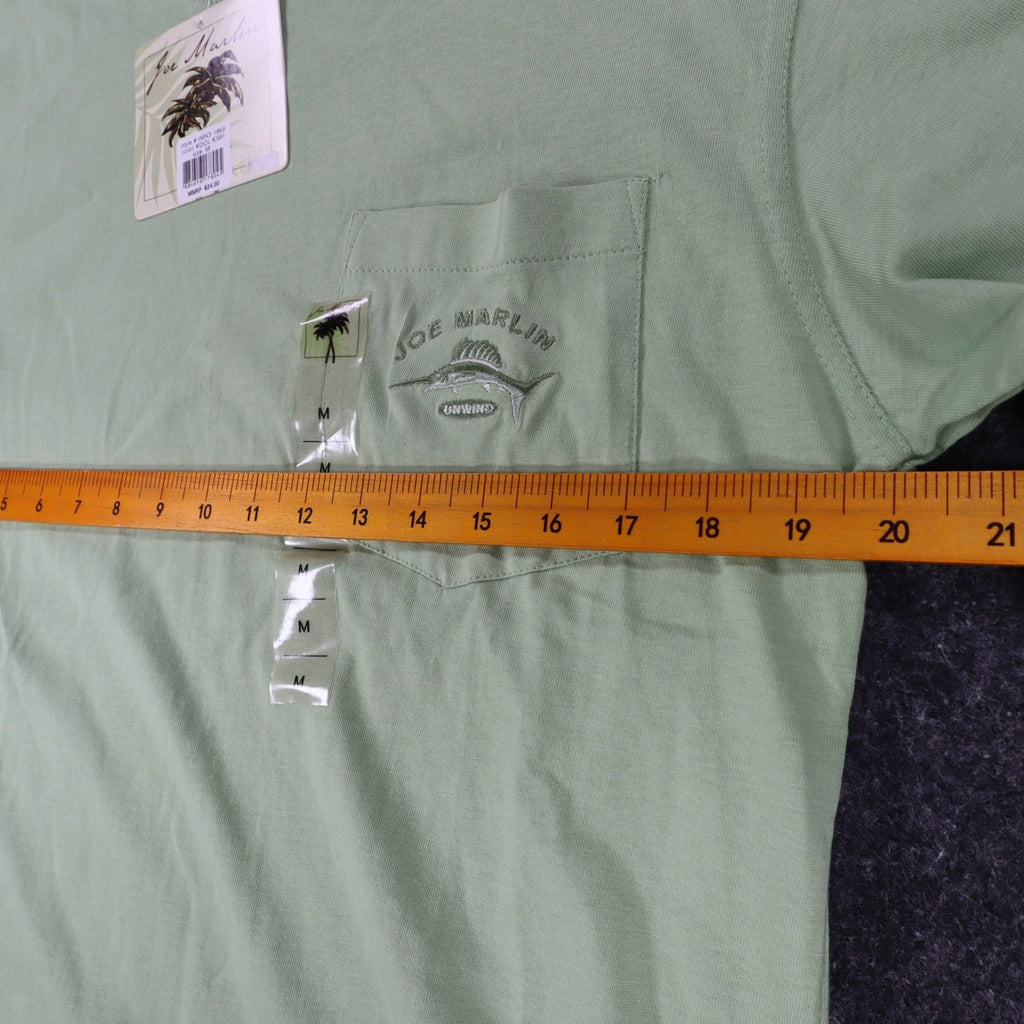 Joe Marlin Pocket T-Shirt Mens Medium Green Cotton Embroidered Logo JMKS-1869 - take2supply