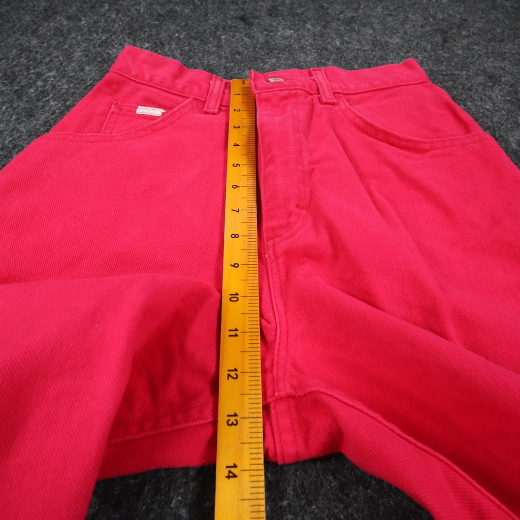 Lee Relaxed Fit Shorts Womens 8 Medium Vintage 90s Poppy Red Cotton Made in USA - take2supply