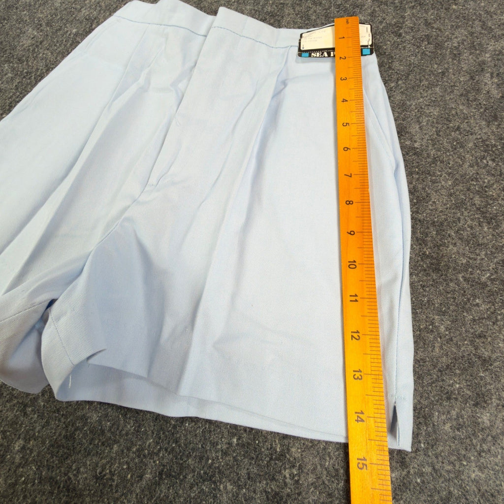 Sea Palms Shorts Womens 9/10 Blue Cotton Blend Pleated High Waist Vintage 80s - take2supply
