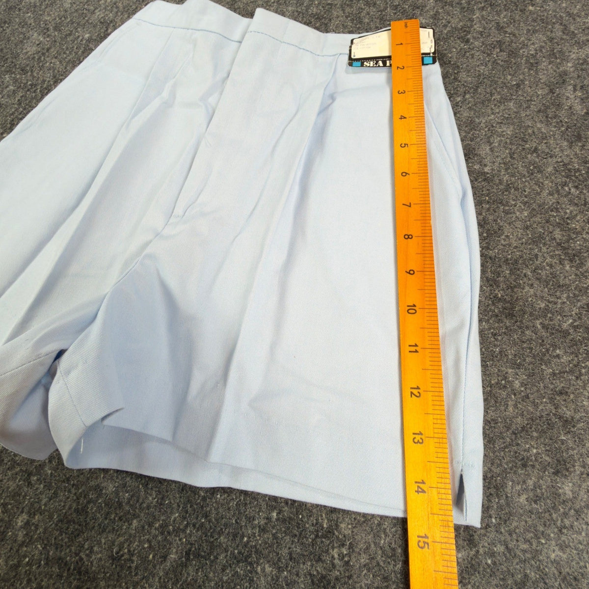 Sea Palms Shorts Womens 9/10 Blue Cotton Blend Pleated High Waist Vintage 80s - take2supply