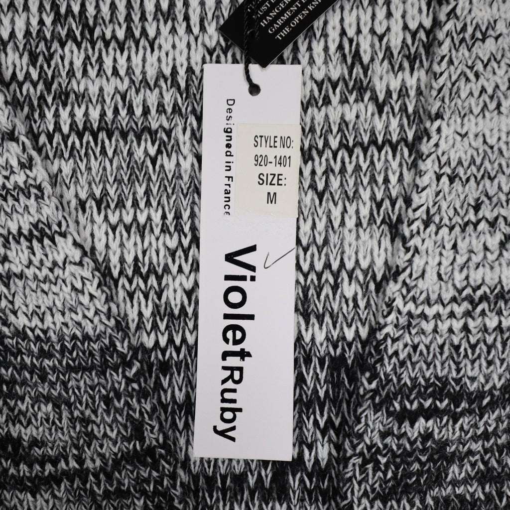 VioletRuby Cardigan Womens Medium Black Grey Ombre Marled Longline NWT - take2supply