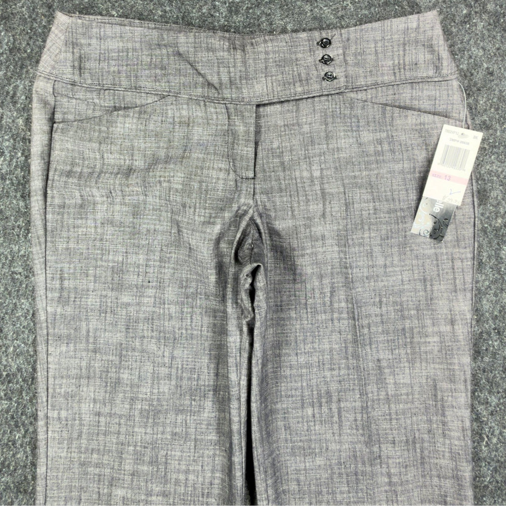 my michelle Y2K Dress Pants Juniors 13 Gray Cotton Blend Wide Leg NWT - take2supply