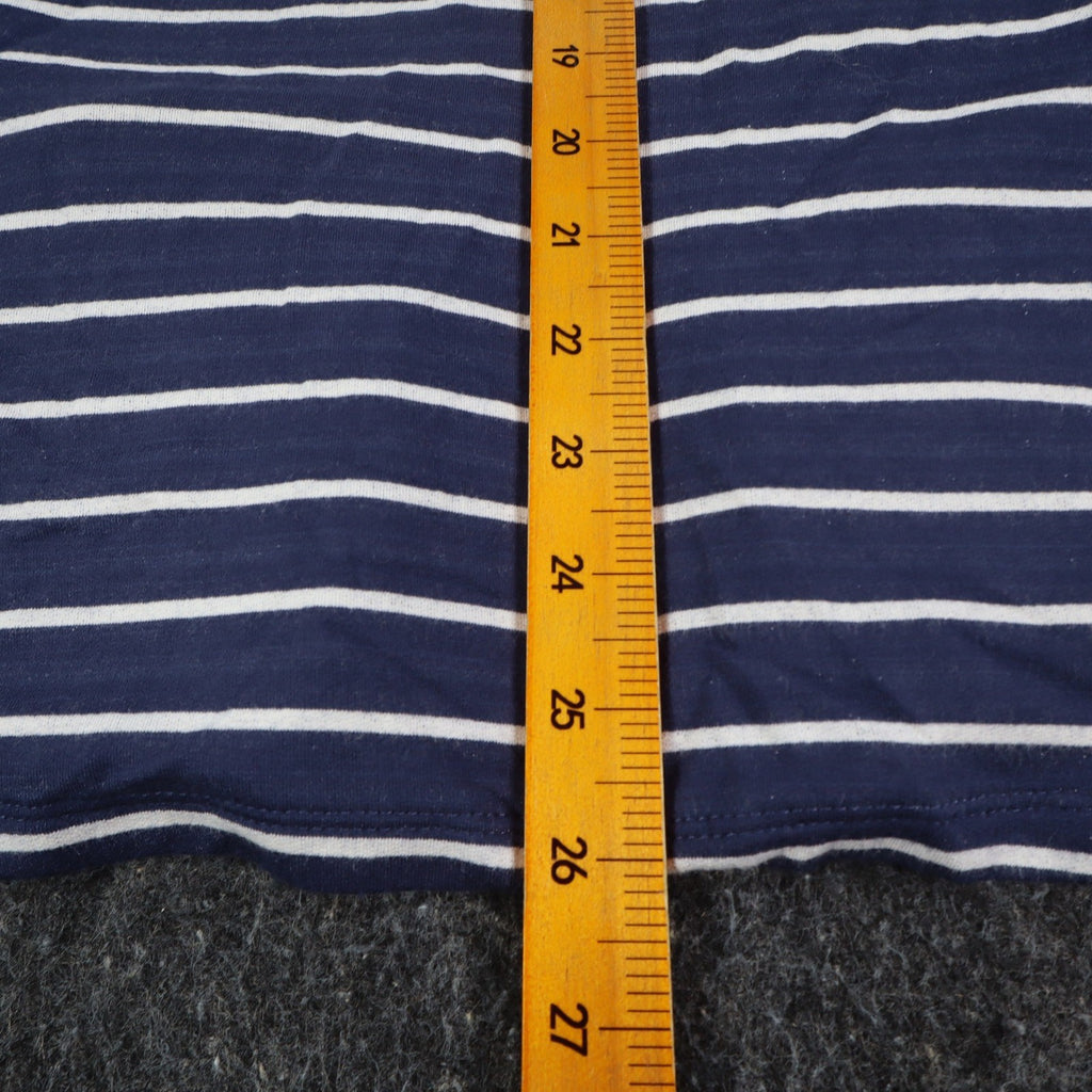 Erin London Womens L Navy White Striped Zip Hoodie Bell Sleeve Pockets NWT - take2supply