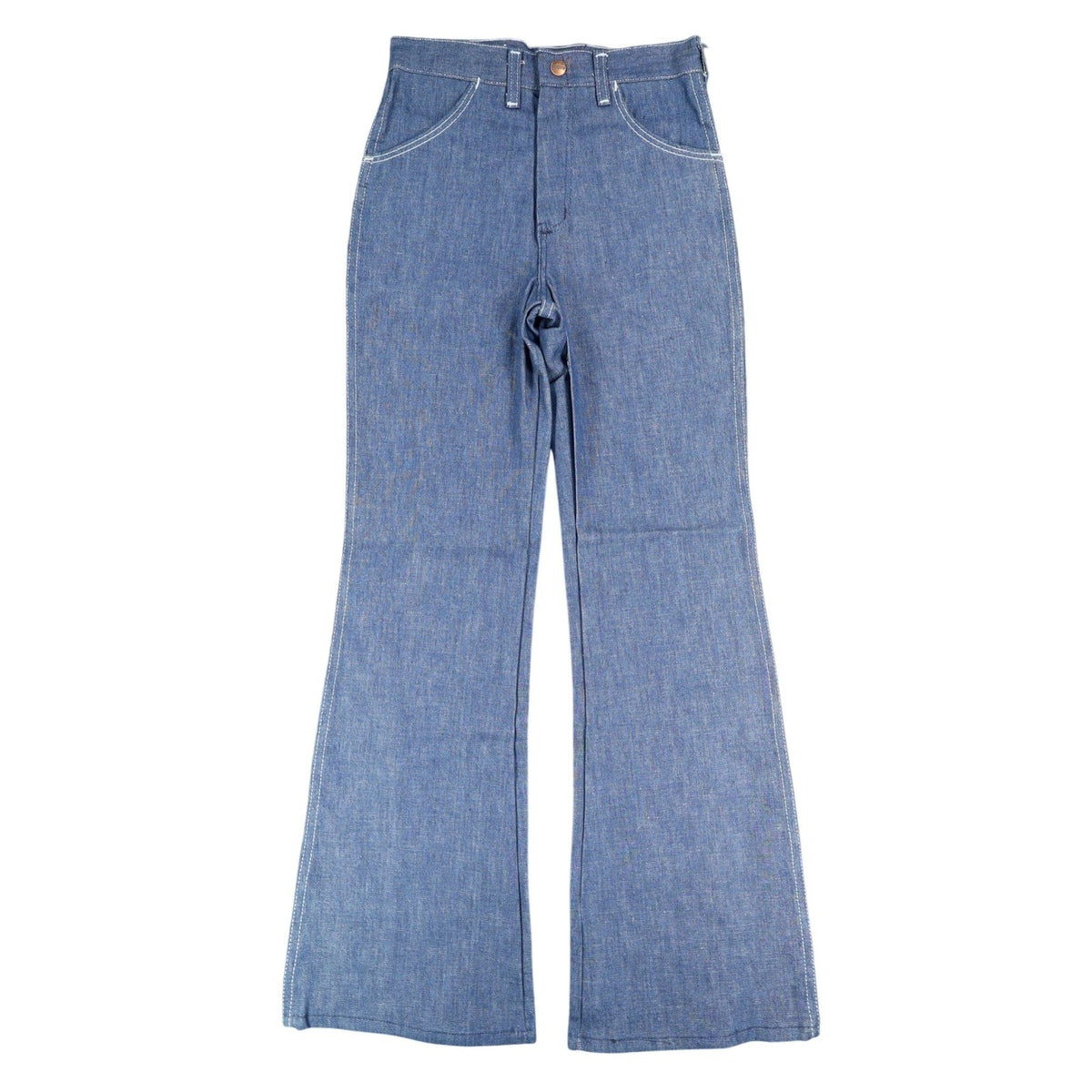 Young Maverick Vintage Boys 10 Reg Blue Flare Jeans Embroidered Pockets NWT - take2supply