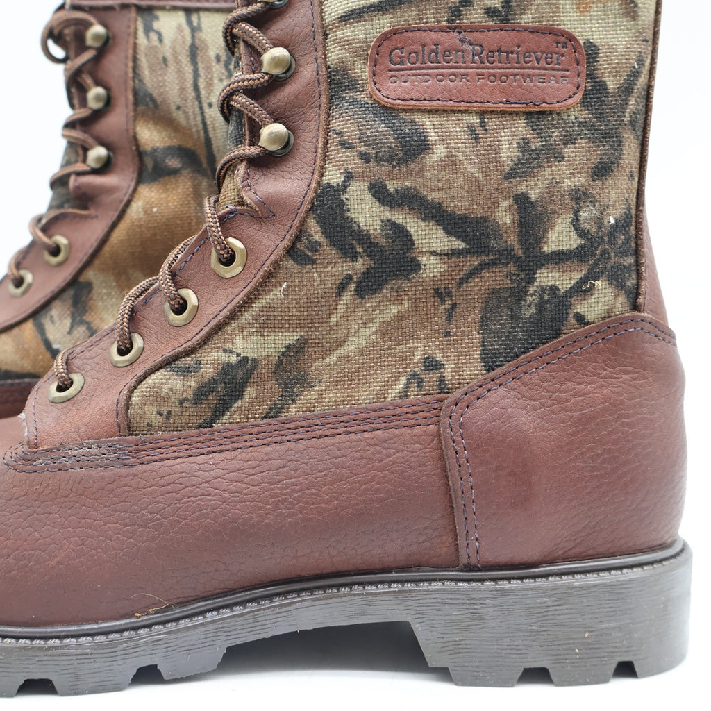 Golden Retriever Hunting Boots Mens 9 Vintage Brown Camo Waterproof Thinsulate - take2supply