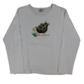 Peanut Butter & Jelly Shirt Womens Medium White Holiday Christmas Sleigh Beaded - take2supply