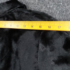 That's Me! Faux Fur Jacket Size 6 Vintage 90s Black Button Front Plush Coat - take2supply