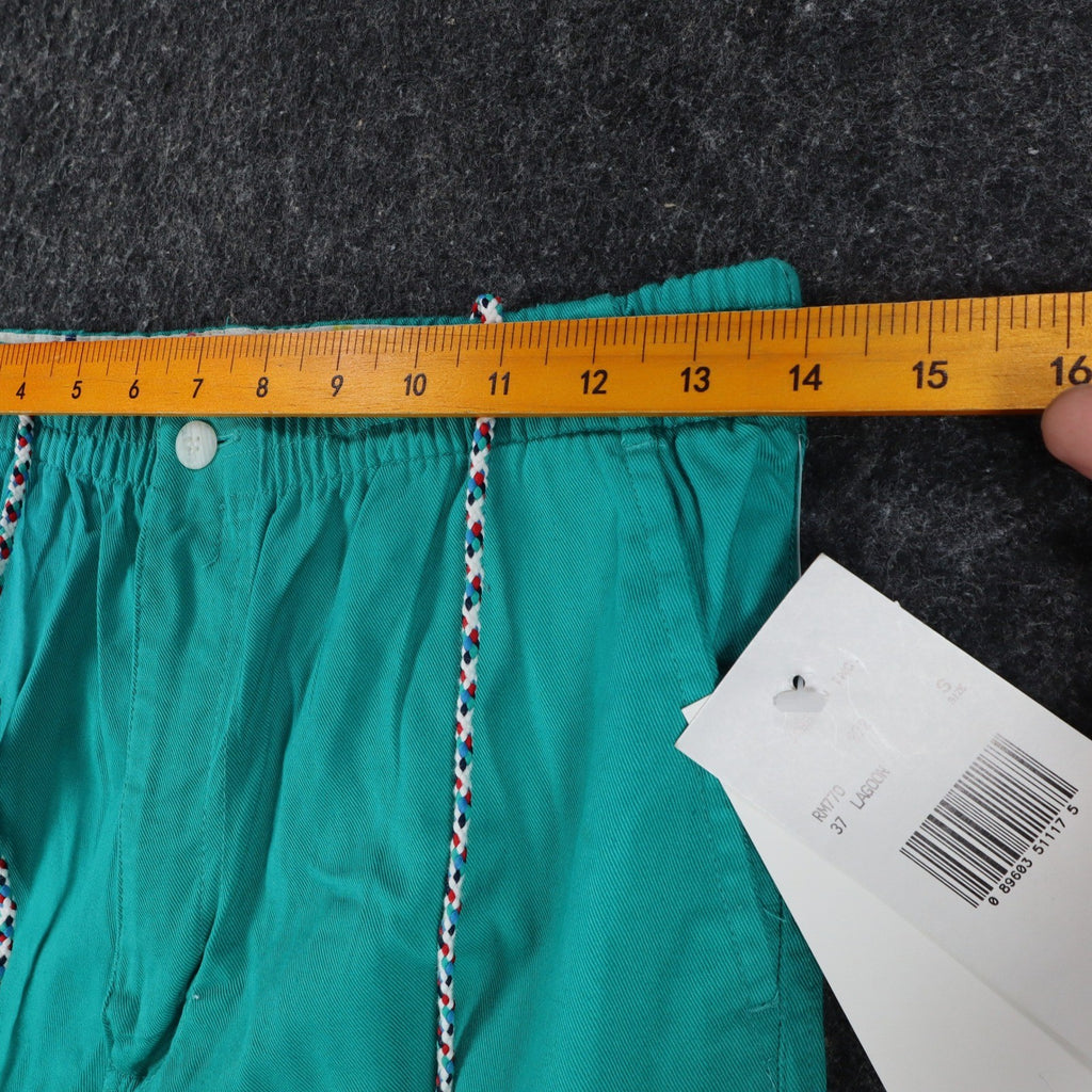 Jantzen Sport Shorts Mens S Vintage 90s Lagoon Green Cotton Braided Drawstring - take2supply