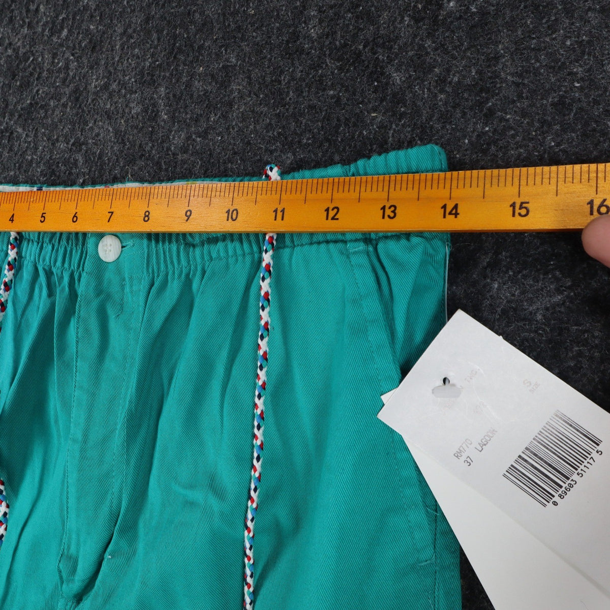 Jantzen Sport Shorts Mens S Vintage 90s Lagoon Green Cotton Braided Drawstring - take2supply